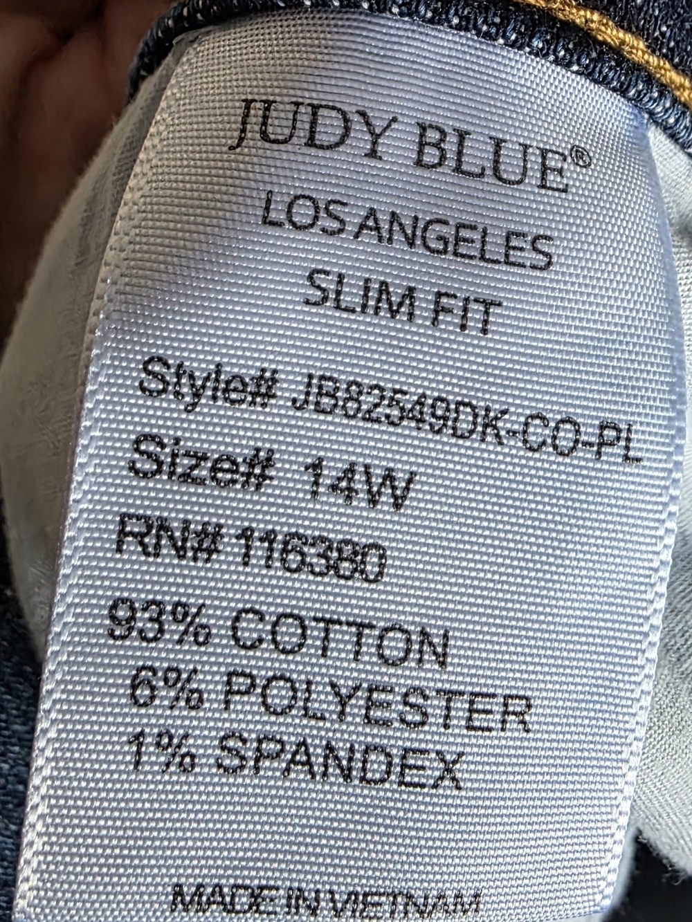 Judy Blue Dark Wash Classic Jeans 14w - Picture 5 of 5